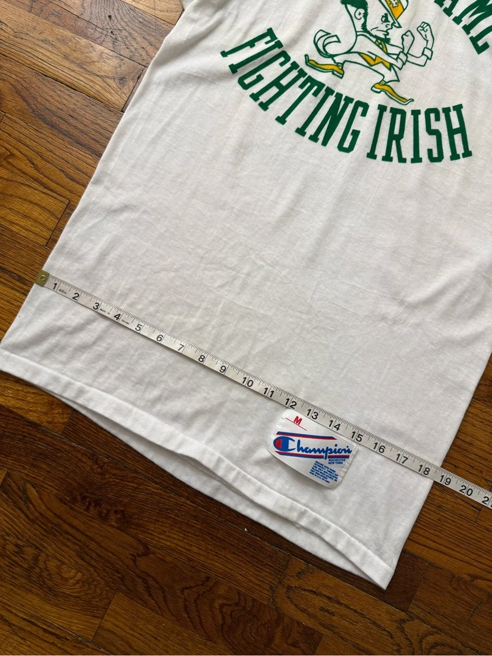 Vintage 80s Champion Notre Dame Fighting Irish Leprechaun Jersey Tee - Size M - Picture 9 of 12